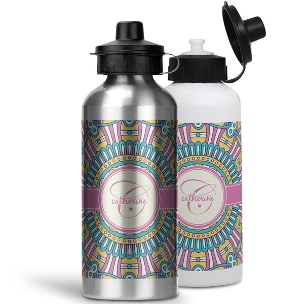 Bohemian Art Aluminum Water Bottles - MAIN (white &silver)