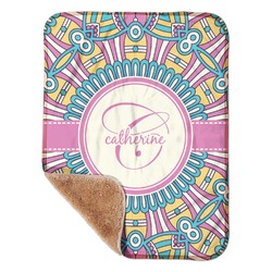 Bohemian Art Sherpa Baby Blanket - 30" x 40" w/ Name and Initial
