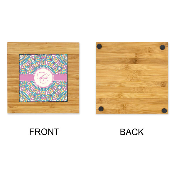 Bohemian Art Bamboo Trivet with 6" Tile - APPROVAL