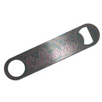 Bohemian Art Bar Bottle Opener - Silver w/ Name and Initial
