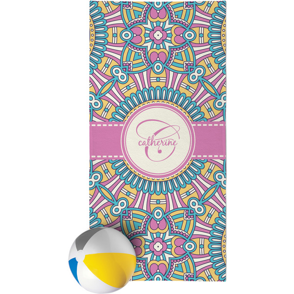 Custom Bohemian Art Beach Towel (Personalized)