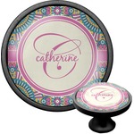 Bohemian Art Cabinet Knob (Black) (Personalized)
