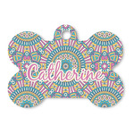 Bohemian Art Bone Shaped Dog ID Tag (Personalized)