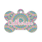 Bohemian Art Bone Shaped Dog ID Tag - Small (Personalized)