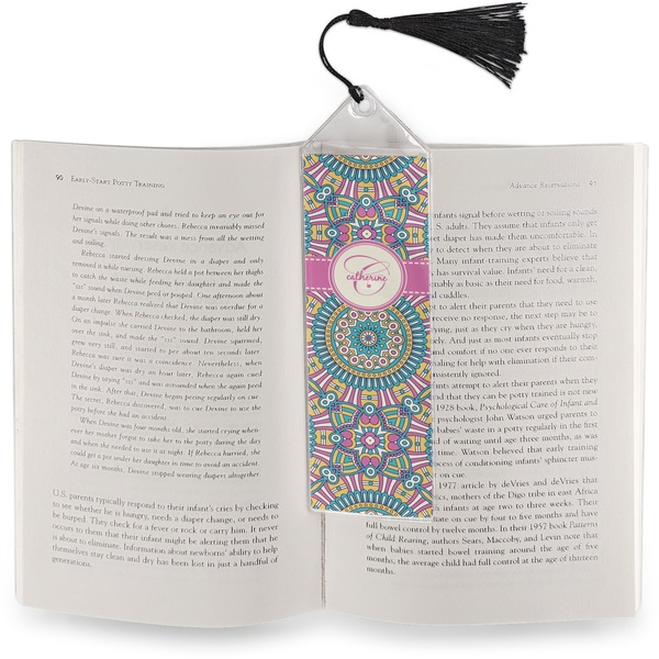 Bohemian Art Bookmark with tassel - In book