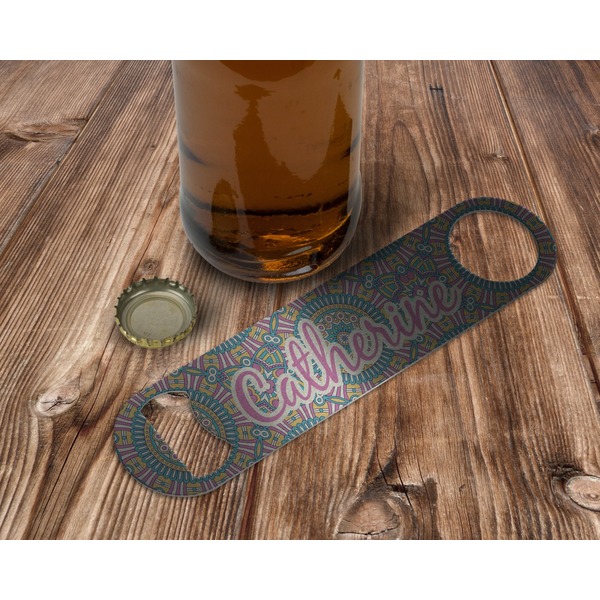 Bohemian Art Bottle Opener - In Use