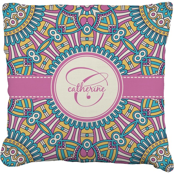 Custom Bohemian Art Faux-Linen Throw Pillow 18" (Personalized)