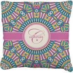 Bohemian Art Faux-Linen Throw Pillow 20" (Personalized)