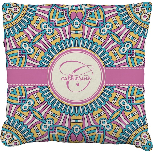 Custom Bohemian Art Faux-Linen Throw Pillow 20" (Personalized)