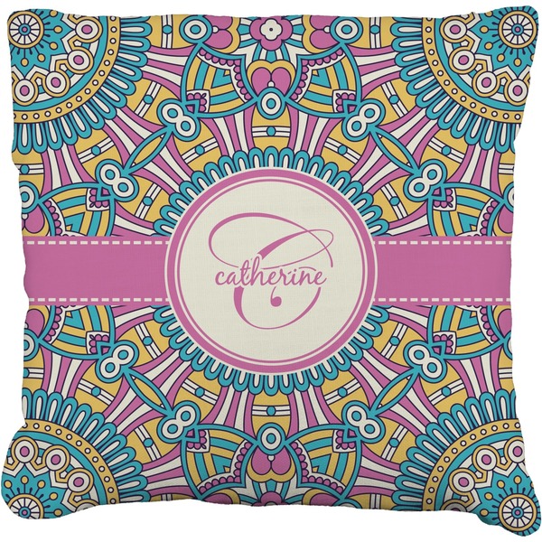 Custom Bohemian Art Faux-Linen Throw Pillow 26" (Personalized)