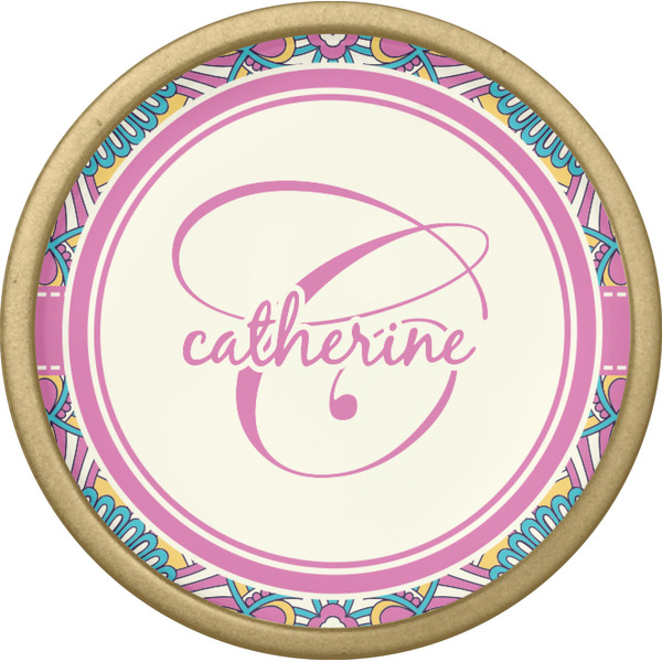 Bohemian Art Cabinet Knob - Gold - Front