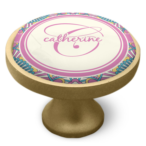 Bohemian Art Cabinet Knob - Gold - Side