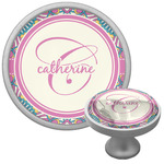 Bohemian Art Cabinet Knob (Silver) (Personalized)