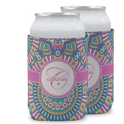 Bohemian Art Can Cooler (12 oz) w/ Name and Initial
