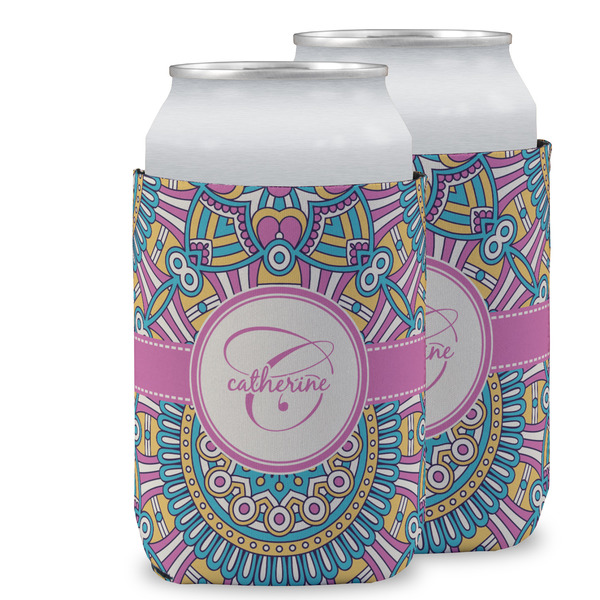 Custom Bohemian Art Can Cooler (12 oz) w/ Name and Initial