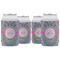 Bohemian Art Can Cooler (12 oz) - Set of 4 w/ Name and Initial