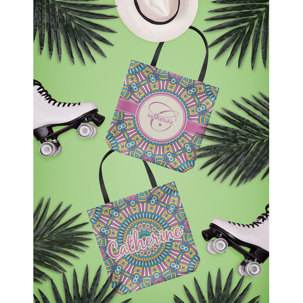 Bohemian Art Canvas Tote Lifestyle Front and Back