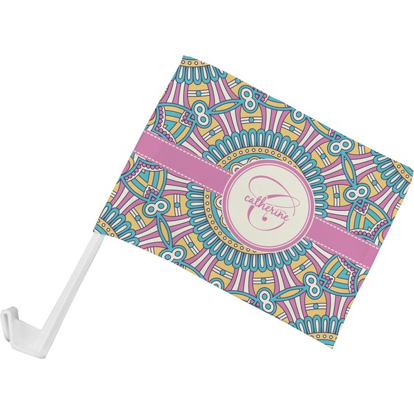 Custom Bohemian Art Car Flag - Small w/ Name and Initial