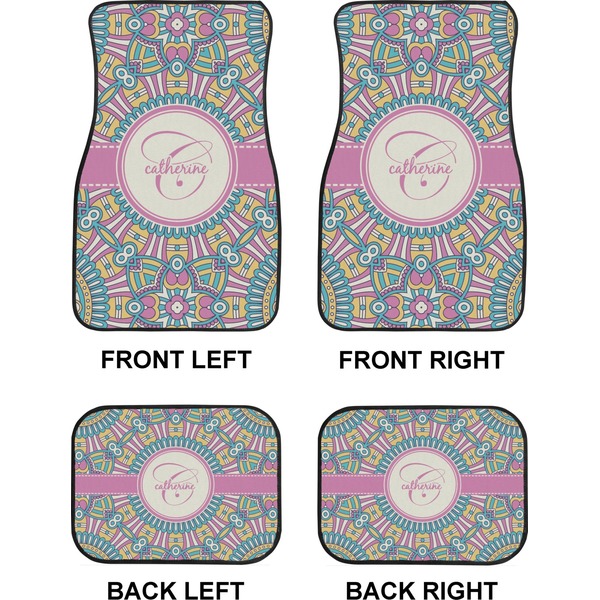 Bohemian Art Car Floor Mats Set (2F + 2B)
