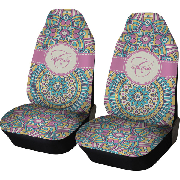 Custom Bohemian Art Car Seat Covers (Set of Two) (Personalized)