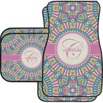 Bohemian Art Car Floor Mats Set - 2 Front & 2 Back (Personalized)