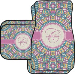 Bohemian Art Car Floor Mats Set - 2 Front & 2 Back (Personalized)