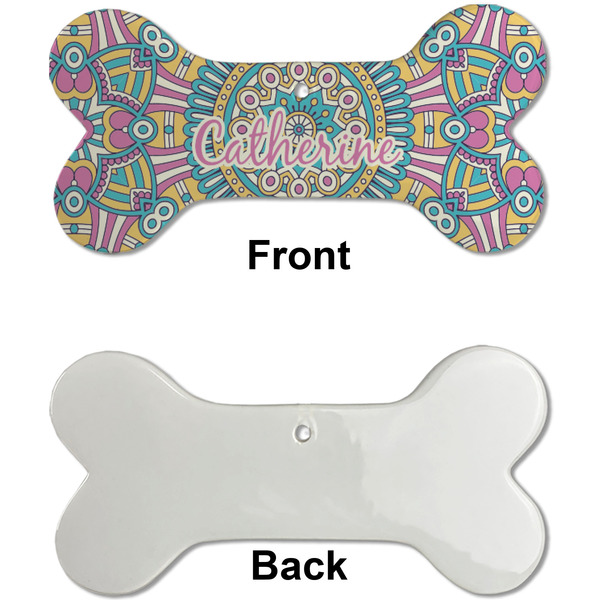 Bohemian Art Ceramic Flat Ornament - Bone Front & Back Single Print (APPROVAL)