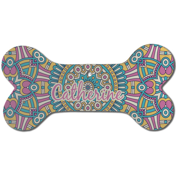 Bohemian Art Ceramic Flat Ornament - Bone Front