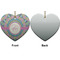 Bohemian Art Ceramic Flat Ornament - Heart Front & Back (APPROVAL)