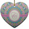 Bohemian Art Ceramic Flat Ornament - Heart (Front)