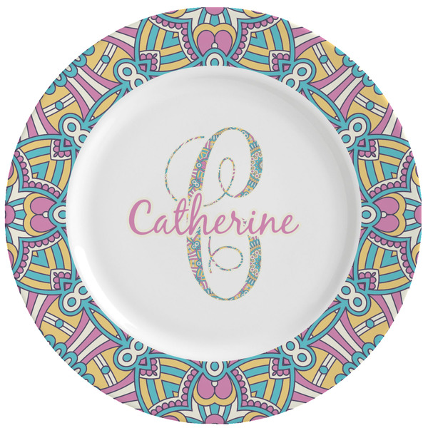 Custom Bohemian Art Ceramic Dinner Plates (Set of 4) (Personalized)