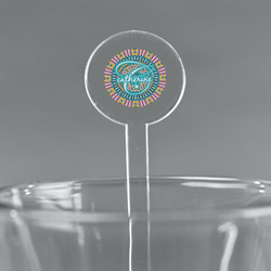 Bohemian Art 5.5" Round Plastic Stir Sticks - Clear (Personalized)