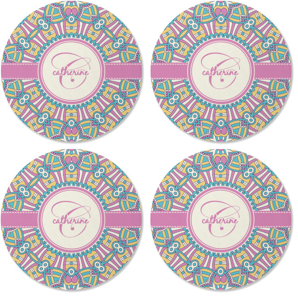 Bohemian Art Coaster Round Rubber Back - Apvl