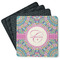 Bohemian Art Square Rubber Backed Coasters - Set of 4 (Personalized)