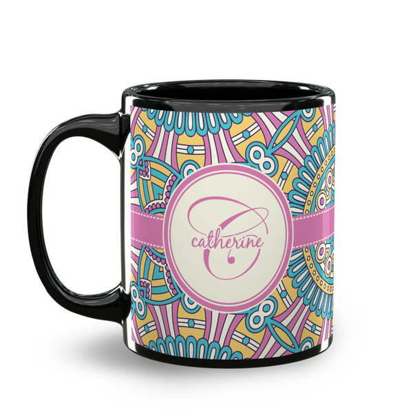 Bohemian Art Coffee Mug - 11 oz - Black