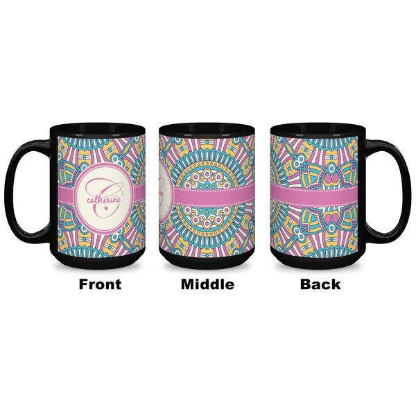 Bohemian Art Coffee Mug - 15 oz - Black APPROVAL