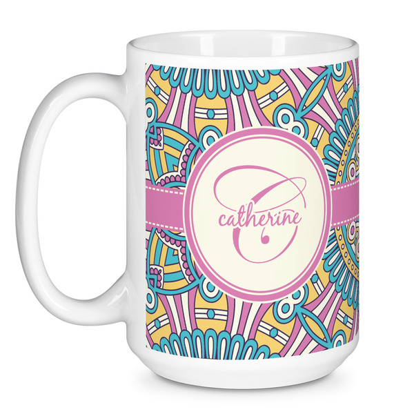Bohemian Art Coffee Mug - 15 oz - White