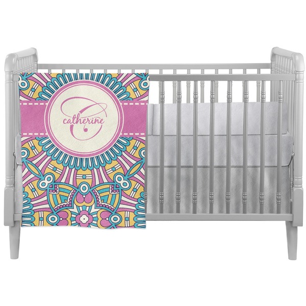 Custom Bohemian Art Crib Comforter / Quilt (Personalized)