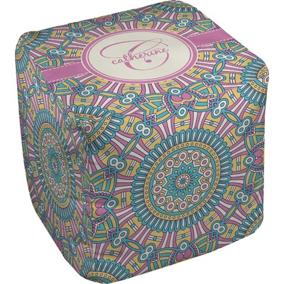 Bohemian Art Cube Pouf Ottoman (Personalized)