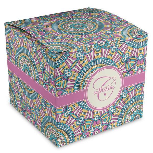 Custom Bohemian Art Cube Favor Gift Boxes (Personalized)