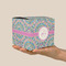 Bohemian Art Cube Favor Gift Box - On Hand - Scale View