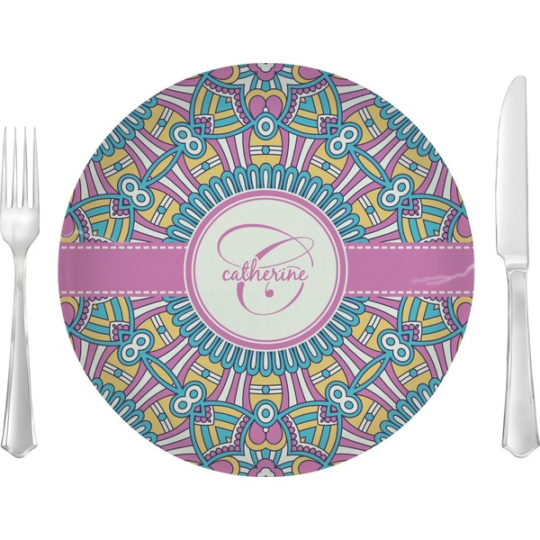 Custom Bohemian Art 10" Glass Lunch / Dinner Plates - Single or Set (Personalized)