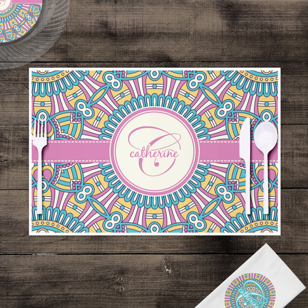 Bohemian Art Disposable Paper Placemat - In Context