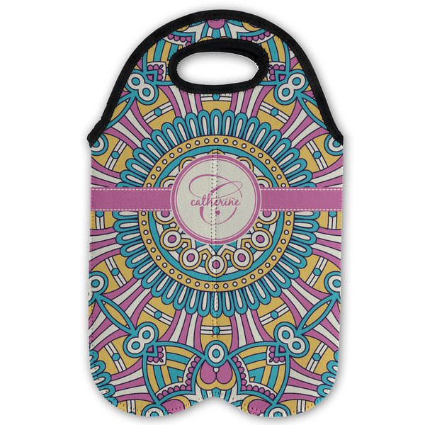 Bohemian Art Double Wine Tote - Flat (new)