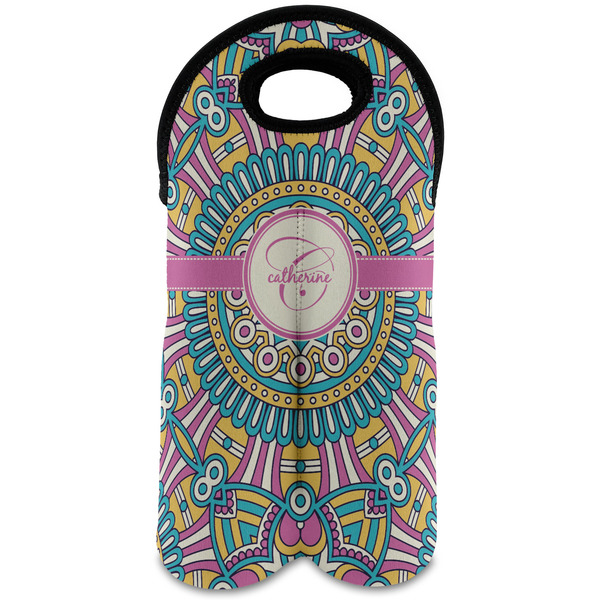 Custom Bohemian Art Wine Tote Bag (2 Bottles) (Personalized)
