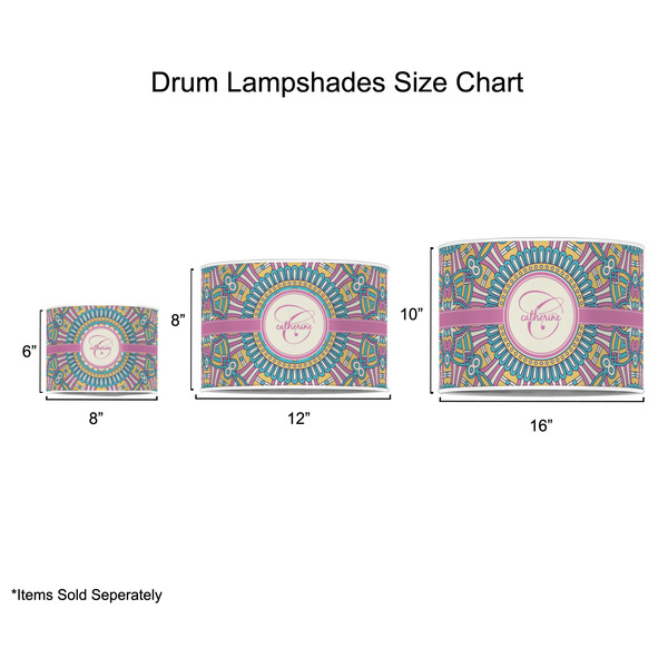 Bohemian Art Drum Lampshades - Sizing Chart
