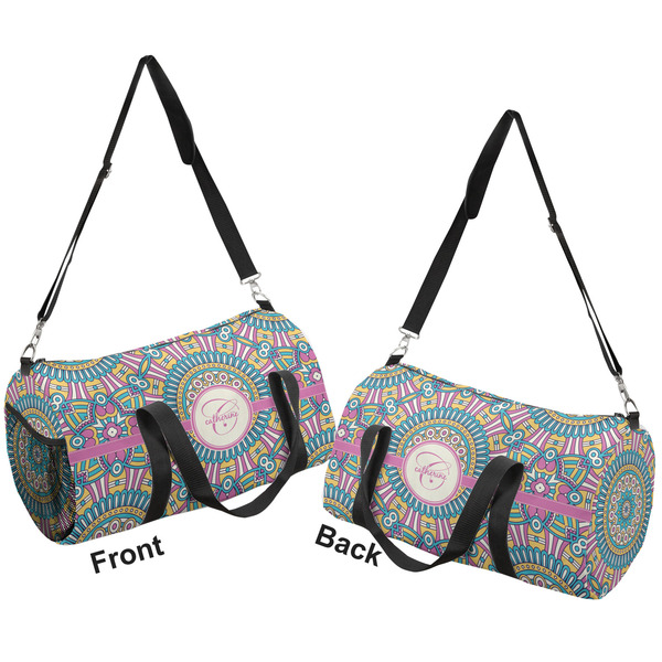 Bohemian Art Duffle bag large front and back sides