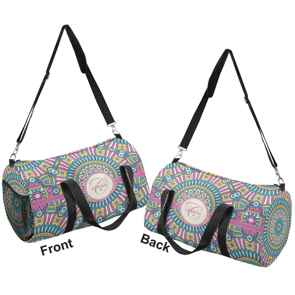 Bohemian Art Duffle bag small front and back sides