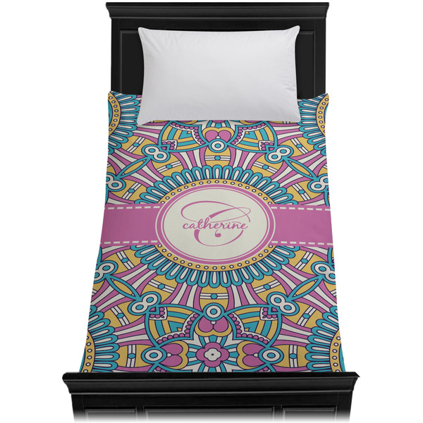Bohemian Art Duvet Cover - Twin - On Bed - No Prop