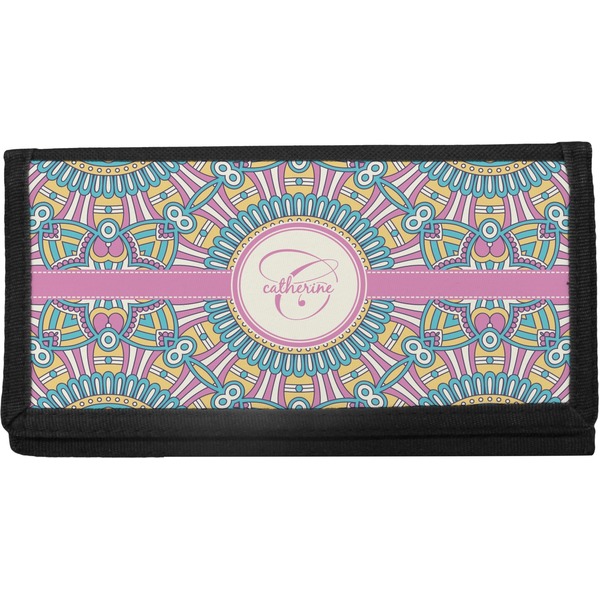 Custom Bohemian Art Canvas Checkbook Cover (Personalized)